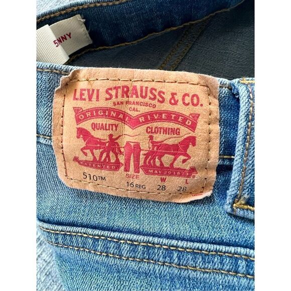 Levi's Light Wash 510 Skinny Jeans Boys 16 / 28 x 28 - Picture 5 of 7